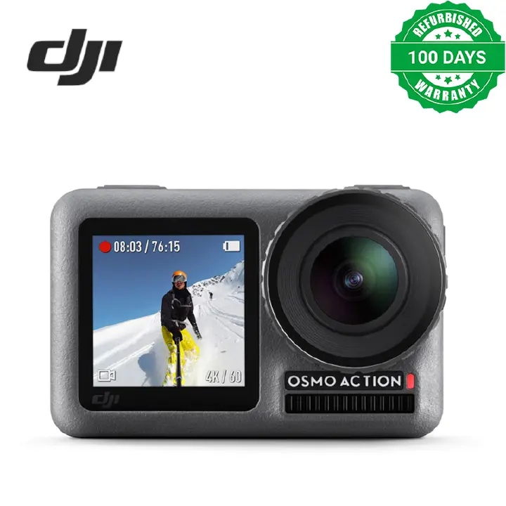 Refurbished DJI OSMO Action 4K Action Camera 12MP Digital Camera with 2 Displays 36ft Underwater Waterproof Support WiFi HDR Video 145° Angle Sports & Action Video Cameras