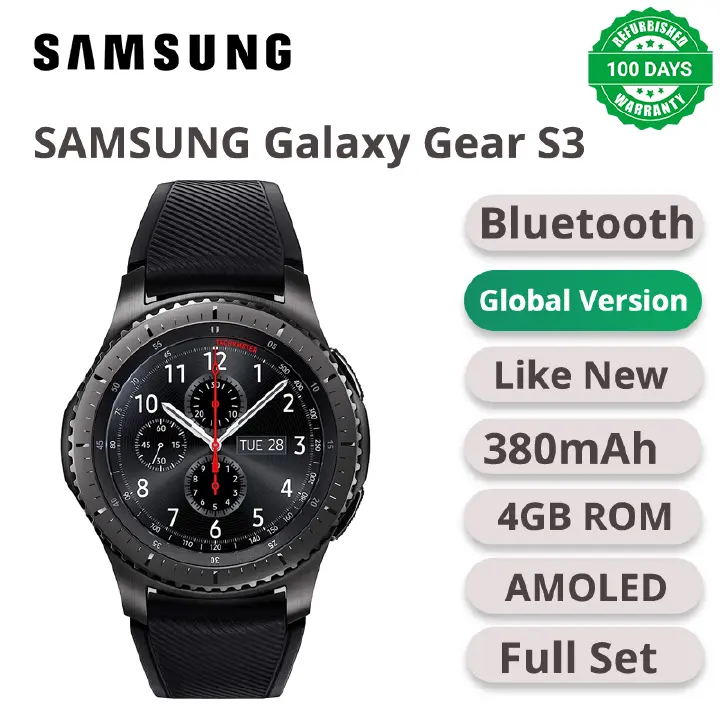 Refurbished SAMSUNG Galaxy Watch Gear S3 Frontier Men Watches 46mm Health Monitor Fitness Tracker for Android iOS iPhone Smartwatches