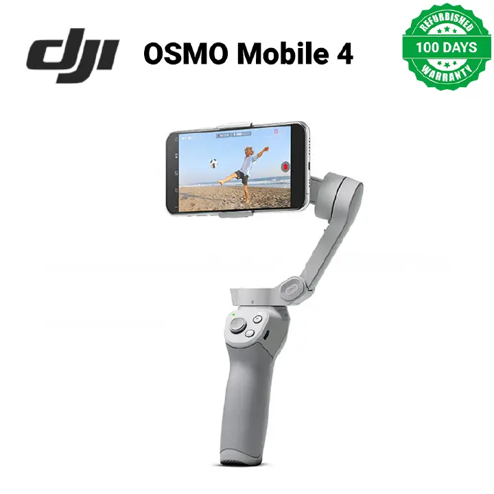 Refurbished DJI OM 4 - Handheld 3-Axis Smartphone Gimbal Stabilizer with Grip, Tripod, Gimbal Stabilizer Ideal for Vlogging, YouTube, Live Video, Phone Stabilizer Compatible with iPhone and Android
