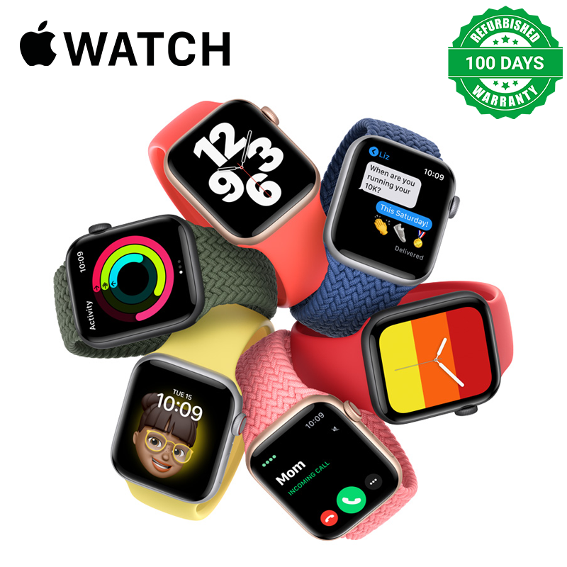 Refurbished Smartwatches Apple Watch Series SE Aluminum Case GPS Sport Band Fitness & Activity Tracker, Heart Rate Monitor, Retina Display iOS Smartwatches