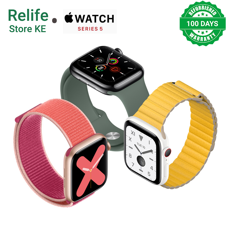 Refurbished Smartwatches Apple Watch Series 5 Aluminum Case Original iWatch S5 port Band Fitness & Activity Tracker, Heart Rate Monitor, Retina Display Smart Watches