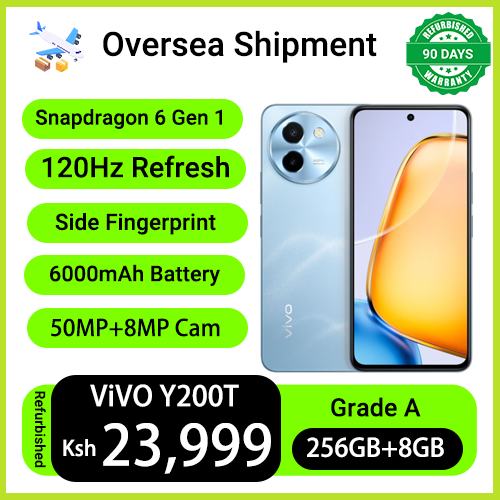 Refurbished VIVO Y200t  6.72" 120Hz 50MP+8MP Camera 6000mAh Battery Snapdragon 6 Gen 1 5G Side Fingerprint Dual SIM Android 13 Smart Phones