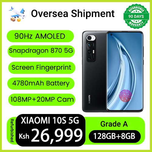 Refurbished Phones XIAOMI MI 10s 8GB RAM Snapdragon 870 5G 6.67" 90Hz AMOLED 108MP+20MP Camera 4780mAh Battery UnderDisplay Fingerprint Android 11 Smart Phones