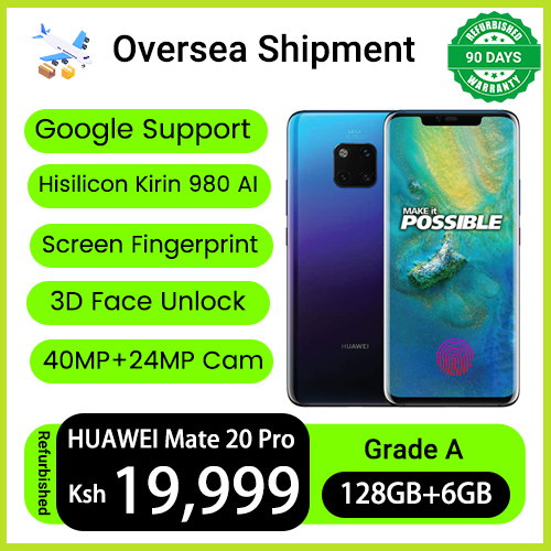 Refurbished Phones HUAWEI Mate 20 Pro Dual SIM 4G LTE 40MP+20MP+24MP Camera 4200 mAh 3D Face Unlock In-Display Fingerprint 6.39" OLED Screen Kirin 980 CPU Smart Phones