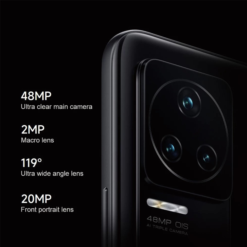 Refurbished Phones Redmi K50 Mediatek Dimensity 8100 Original 120Hz 2K OLED 5G CPU 5500mAH Battery 48MP+20MP Side Fingerprint Unlock Smart Phones