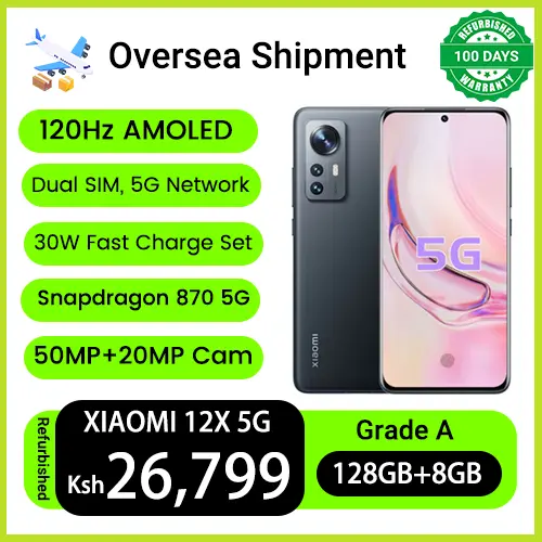 Refurbished Phones XIAOMI MI 12X 256GB Storage 8GB RAM 50MP +32MP Selfie Camera 6.28" 120Hz AMOLED Snapdragon 870 Dual 5G Network Under Dispay Fingerprint Smart Phones