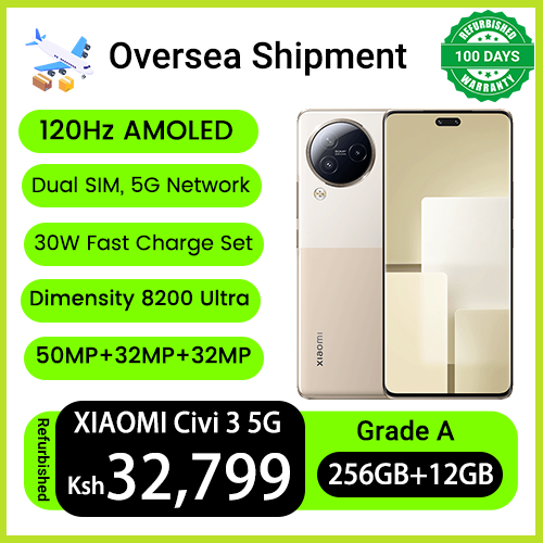 Refurbished Phones XIAOMI Civi 3 5G 12GB RAM Dimensity 8200 Ultra Octa Core 4500mAh Battery 6.55" 120Hz 50MP Rear Cameras Under Display Fingerprint Unlock Smart Phones