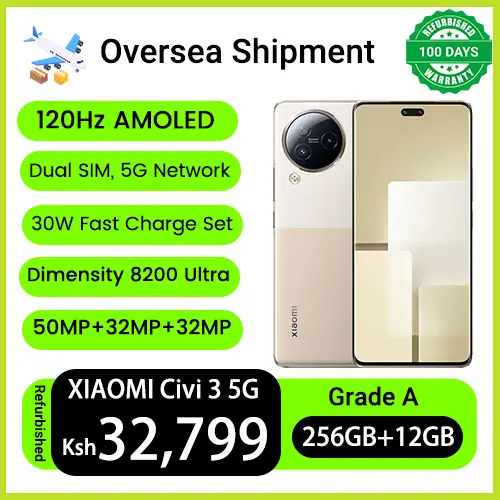 Refurbished Phones XIAOMI Civi 3 5G 12GB RAM Dimensity 8200 Ultra Octa Core 4500mAh Battery 6.55" 120Hz 50MP Rear Cameras Under Display Fingerprint Unlock Smart Phones