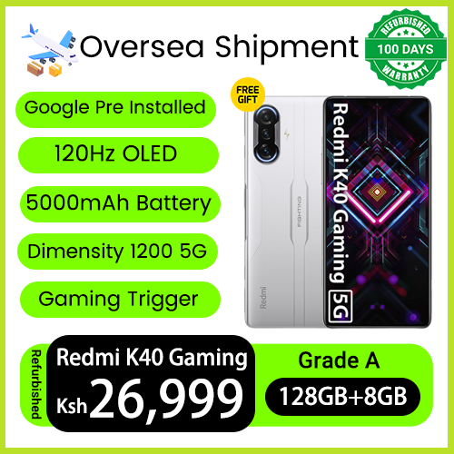 Refurbished Phones Redmi K40 Gaming Edition Mediatek Dimensity 1200 Original 120Hz OLED 5G CPU 5000mAh Battery 64MP+16MP Side Fingerprint Unlock Smart Phones