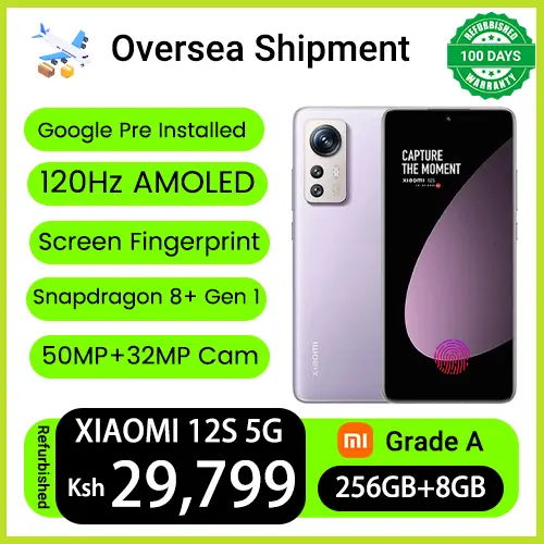 Refurbished Phones XIAOMI MI 12S 6.28" 120Hz AMOLED Curved Screen Snapdragon 8+ Gen 1 50MP+13MP+32MP Camera Original Screen 256GB Storage 8GB RAM Smart Phones