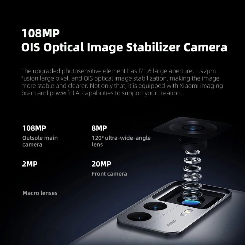 Refurbished Phones Redmi K50 Ultra 12GB RAM 256GB ROM Dual SIM 144Hz Refresh Snapdragon 8+ Gen 1 Screen Fingerprint Unlock 108MP+20MP Smart Phones