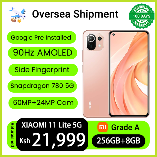 Refurbished Phones XIAOMI 11 Lite 11(8+3}GB RAM 256GB ROM Dual SIM 90Hz AMOLED Snapdragon780 5G Side Fingerprint Unlock 64MP+20MP Android 13 Smart Phones