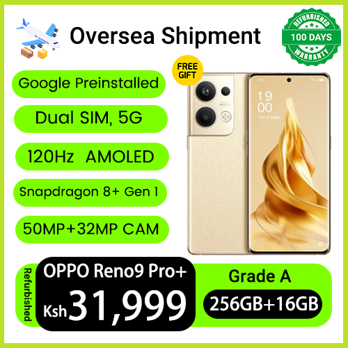 Refurbished Phones OPPO Reno9 Pro+5G 256GB ROM 16GB RAM Dual SIM Snapdragon 8+ Gen 15G 50MP+32MP Camera 120Hz AMOLED Screen Fingerprint Unlock Smart Phones