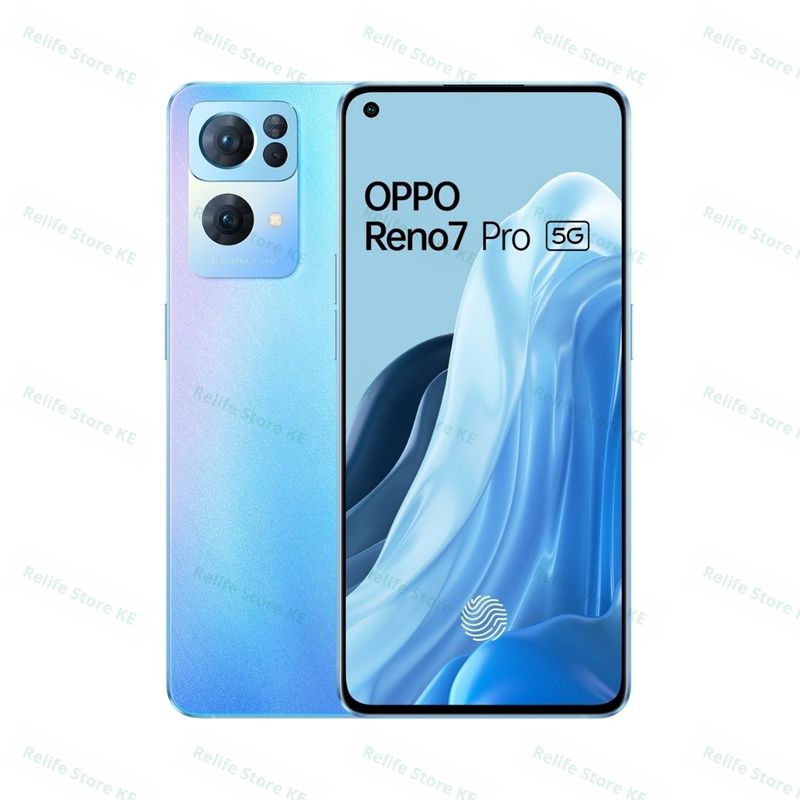 Refurbished Phones OPPO Reno7 Pro 5G 256GB ROM 8GB RAM Dual SIM Dimensity 1200 Max 5G 50MP+32MP Camera 90Hz AMOLED Screen Fingerprint Unlock Smart Phones