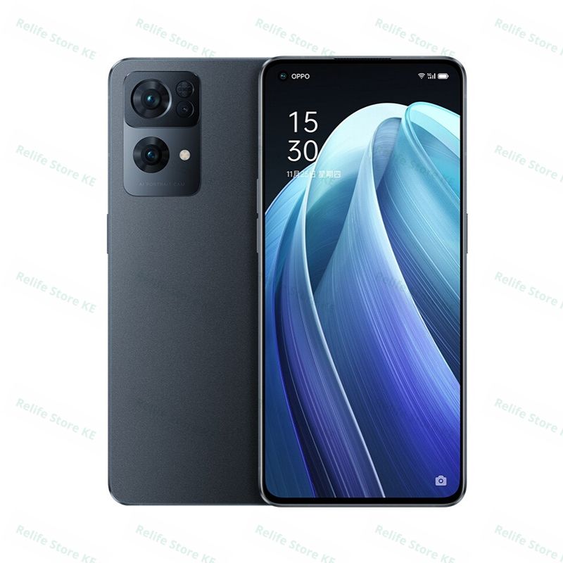 Refurbished Phones OPPO Reno7 Pro 5G 256GB ROM 8GB RAM Dual SIM Dimensity 1200 Max 5G 50MP+32MP Camera 90Hz AMOLED Screen Fingerprint Unlock Smart Phones
