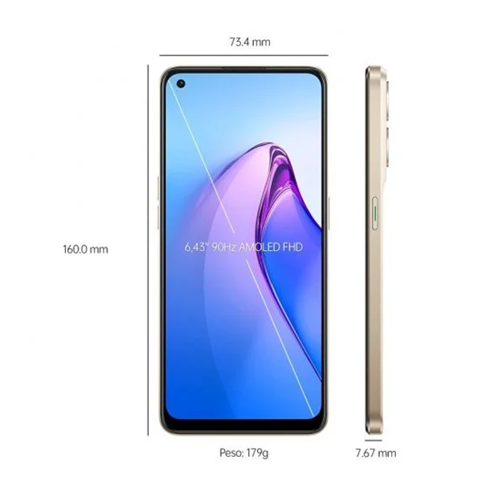 Refurbished Phones OPPO Reno8 5G 256GB 8GB RAM Dual SIM Dimensity 1300 50MP+32MP Camera 90Hz AMOLED Screen Fingerprint Unlock Android 14 Smart Phones