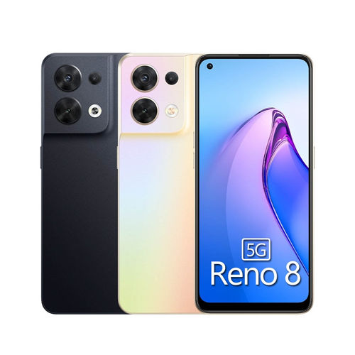 Refurbished Phones OPPO Reno8 5G 256GB 8GB RAM Dual SIM Dimensity 1300 50MP+32MP Camera 90Hz AMOLED Screen Fingerprint Unlock Android 14 Smart Phones
