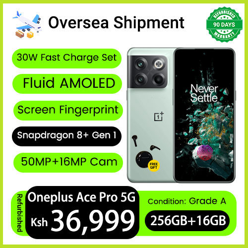 Refurbished Phones Oneplus Ace Pro 5G Dual SIM 16GB RAM Snapdragon 8+ Gen 1 120Hz AMOLED 50MP+16MP Camera 4800mAh Battery UnderDisplay Fingerprint Unlock Smart Phones