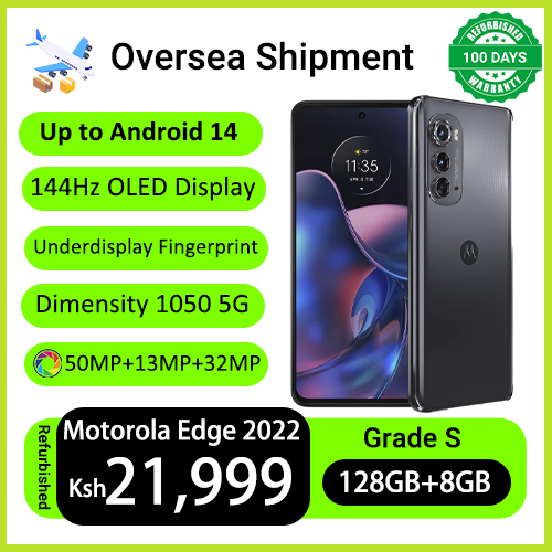 Refurbished Phone Motorola Edge 2022 144HZ OLED 8GB RAM 128GB ROM Dimensity 1050 50MP+32MP Camera 5000mAh Battery UnderDisplay Fingerprint Smart Phones