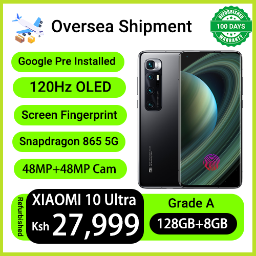Refurbished Phones XIAOMI MI 10 Ultra 6.67" 120Hz OLED Curved Screen Snapdragon 865 5G 48MP+48MP+20MP+20MP Camera 4500mAh Battery UnderDisplay Fingerprint Smart Phones
