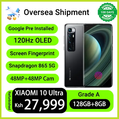 Refurbished Phones XIAOMI MI 10 Ultra 6.67" 120Hz OLED Curved Screen Snapdragon 865 5G 48MP+48MP+20MP+20MP Camera 4500mAh Battery UnderDisplay Fingerprint Smart Phones