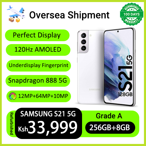 Refurbished Phones SAMSUNG S21 Snapdragon 888 5G  8GB RAM 256GB Storage Dual SIM 5G Network 120Hz Super AMOLED 4000mAh 64MP+10MP Screen Fingerprint Android 13 Smart Phones
