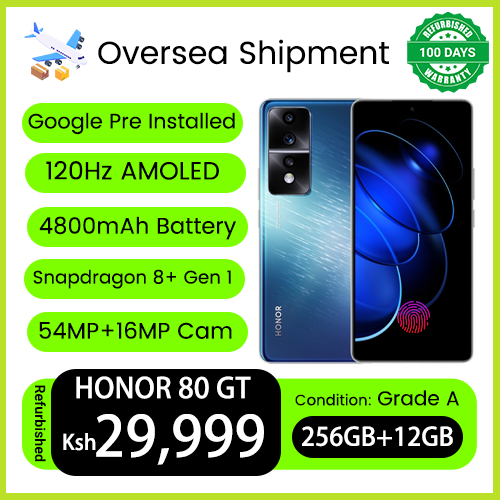 Refurbished Phones HONOR 80 GT 12GB RAM Snapdragon 8+ Gen 1 6.67" 120Hz AMOLED Dual SIM 5G Network 4800mAh Battery 54MP+16MP Camera Android 12 Under Display Fingerprint  Smart Phones
