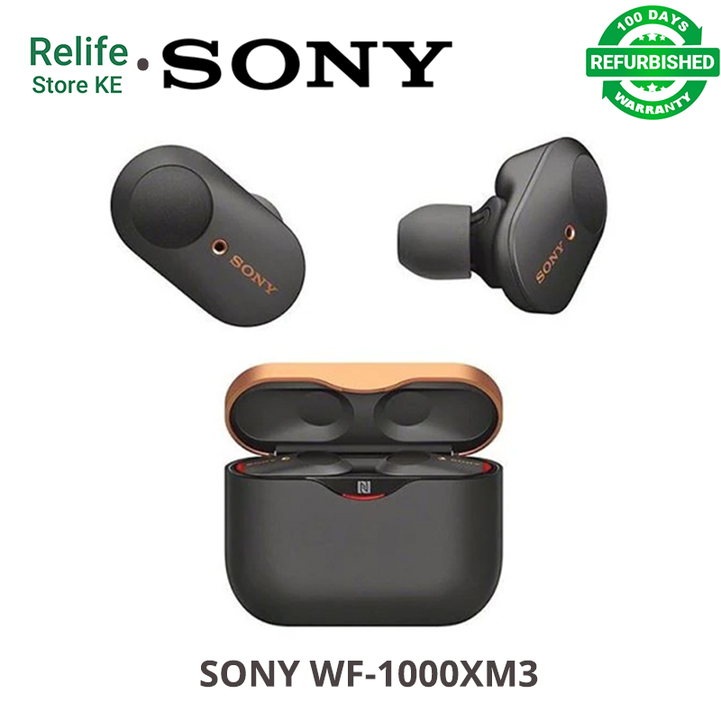 Refurbished Sony WF-1000XM3  Industry Leading Noise Canceling Truly Wireless Earbuds Headset/Headphones  And Mic For Phone Call Bluetooth Earphones