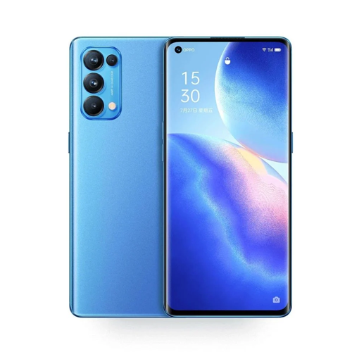 Refurbished Phones OPPO Reno5 Pro+ 128G Storage 8GB RAM 50MP+32MP 90Hz Curved AMOLED 4350mAh Indisplay Fingerprint Face ID Snapdragon 865 5G Smart Phones