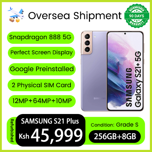 Refurbished Phones SAMSUNG S21+ Snapdragon 888 5G  8GB RAM 256GB Storage Dual SIM 5G Network 120Hz Super AMOLED 4800mAh 64MP+12MP Screen Fingerprint Android 13 Smart Phones
