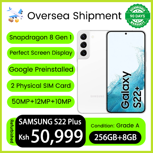 Refurbished Phones SAMSUNG S22 Plus 5G Snapdragon 8 Gen 1 8GB RAM 256GB Storage Dual SIM 5G Network 120Hz Super AMOLED 4500mAh 50MP+12MP+10MP Camera Screen Fingerprint Android 13 Smart Phones