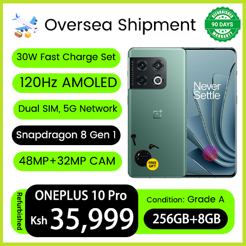 Refurbished Phones Oneplus 10 Pro 16GB RAM Snapdragon 8 Gen 1 120Hz LTPO2 Fluid AMOLED 50Mp+32MP Camera Dual 5G Network 5000mAh Battery 80W Charge Smart Phones