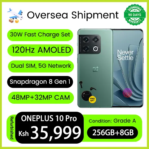 Refurbished Phones Oneplus 10 Pro 16GB RAM Snapdragon 8 Gen 1 120Hz LTPO2 Fluid AMOLED 50Mp+32MP Camera Dual 5G Network 5000mAh Battery 80W Charge Smart Phones
