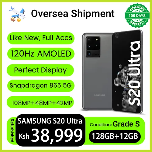 Refurbished Phones SAMSUNG Galaxy S20 Ultra Snapdragon 865 12GB RAM 128GB Storage 108MP 64MP Camera 6.9" 120Hz AMOLED UnderDisplay Fingerprint 5000mAh Battery Smart Mobile Phones