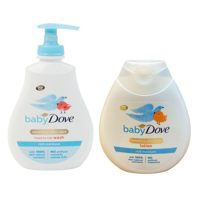 Dove Baby Sensitive Skincare Head To Toe Wash + Sensitive Lotion
