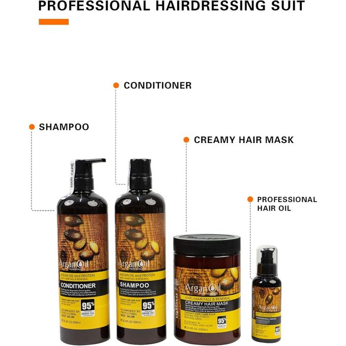 Argan Oil Hair Oil, Shampoo, Conditioner, &  Creamy Mask