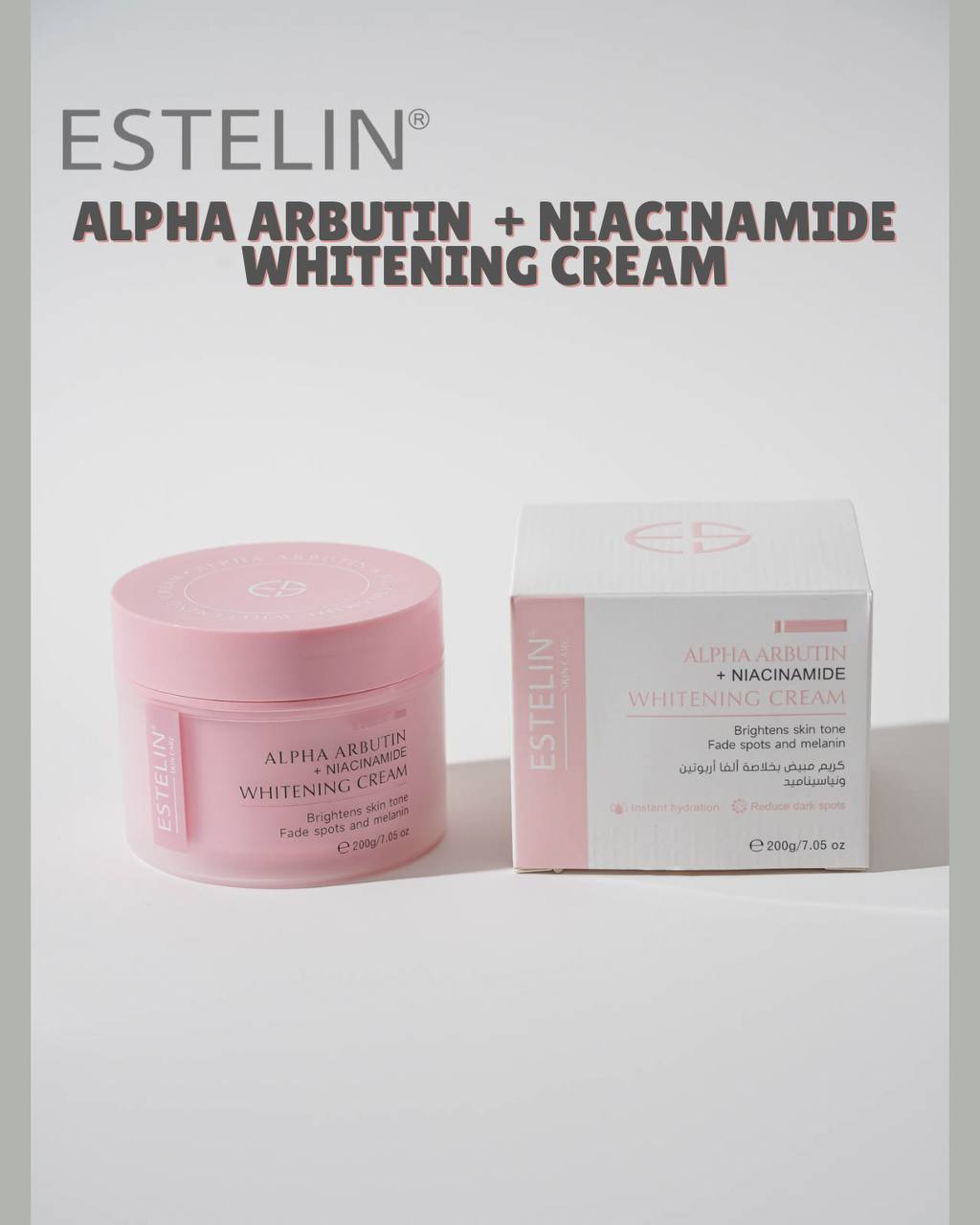 Estelin Alpha Arbutin + Niacinamide Whitening Cream – (200g)