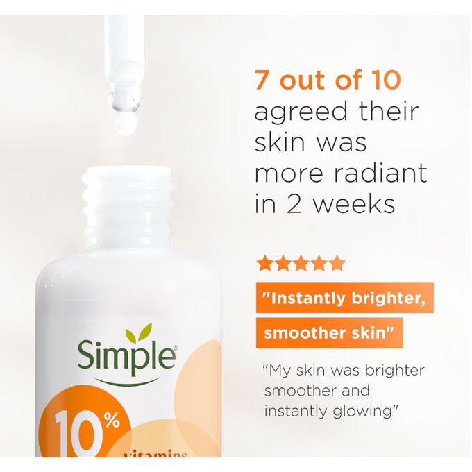 Simple 10% vitamin C, E, & FBooster Serum 30ml