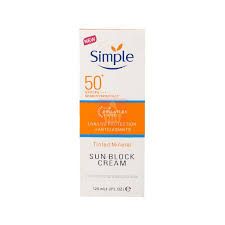 Simple Tinted Mineral Sun Block Cream 50+ SPF/ Pa+++
