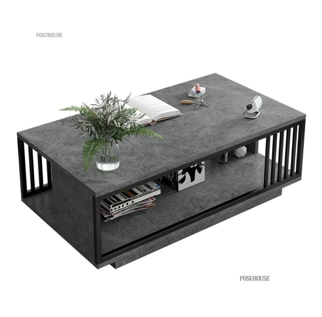 MODERN LUXURY DOUBLE COFFEE TABLE Color: Black and white Usage: Home living Room,Bedroom, sturdy Size: 120*60*47.5 Shape: Rectangle