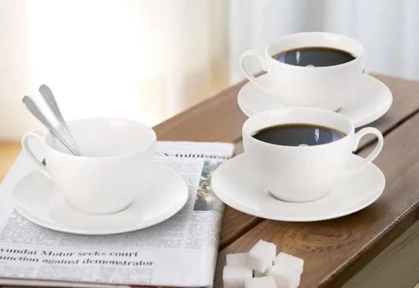 Ceramic Cappuccino Cups with Saucers - Set of 12,  6 cups and 6 saucers Perfect for Specialty Coffee Drinks, Latte, Cafe Mocha and Tea, Ivory White
