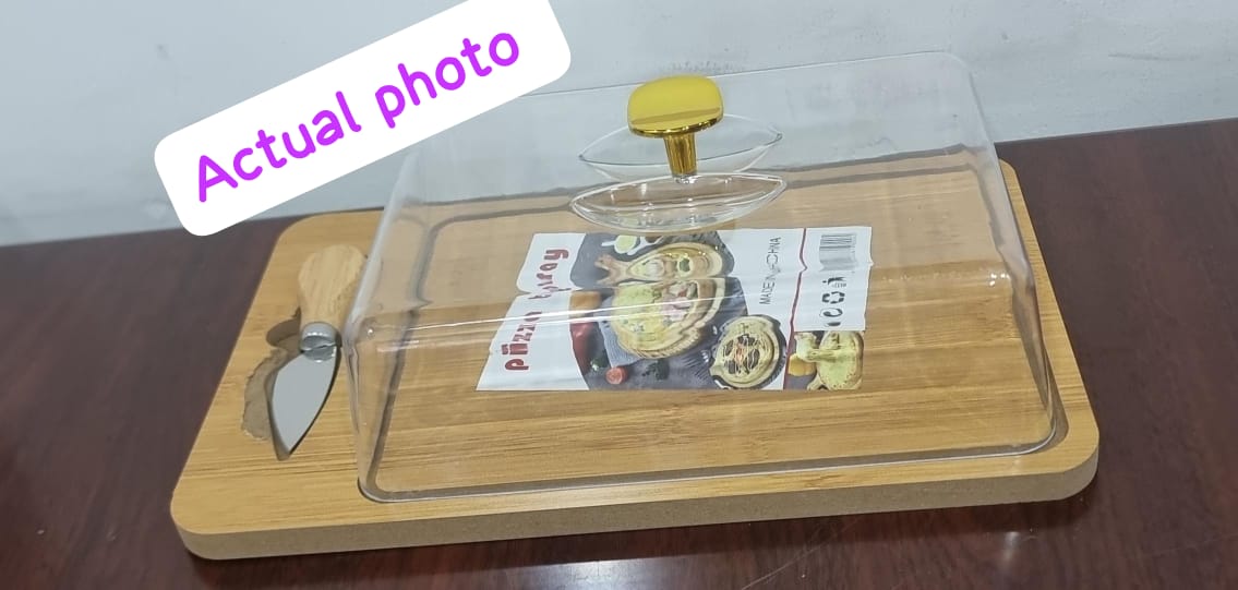 wooden 30x20 pizza tray plus acrylic cover and knife now available