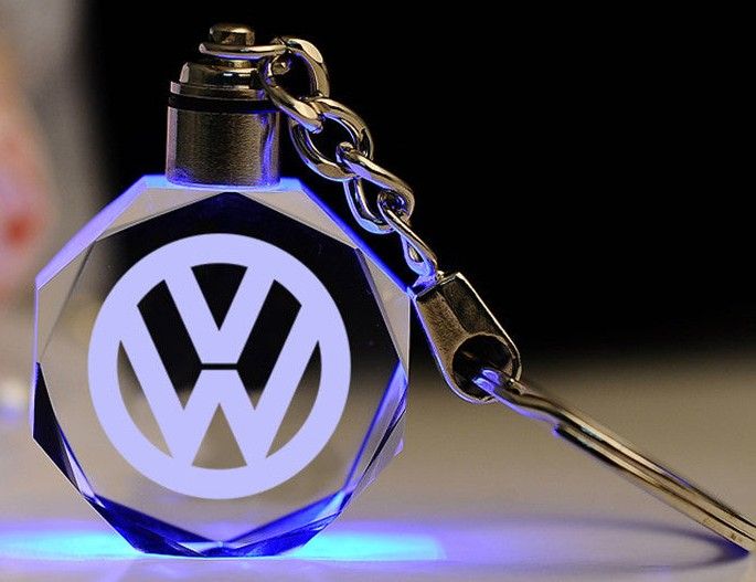 Volkswagen Crystal Car Logo Keyholder with LED Light