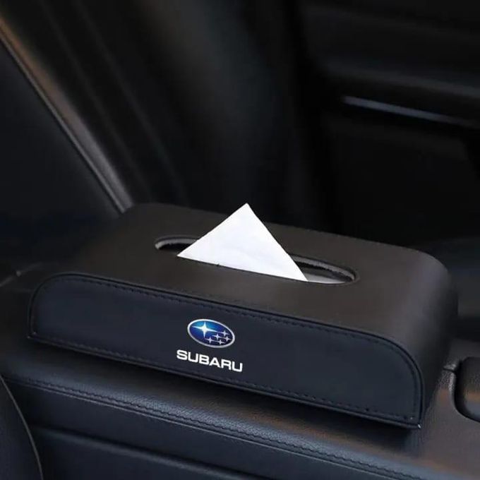 Subaru PU Leather Dashboard Tissue Holder – Premium Car Serviette Box for Stylish Interior
