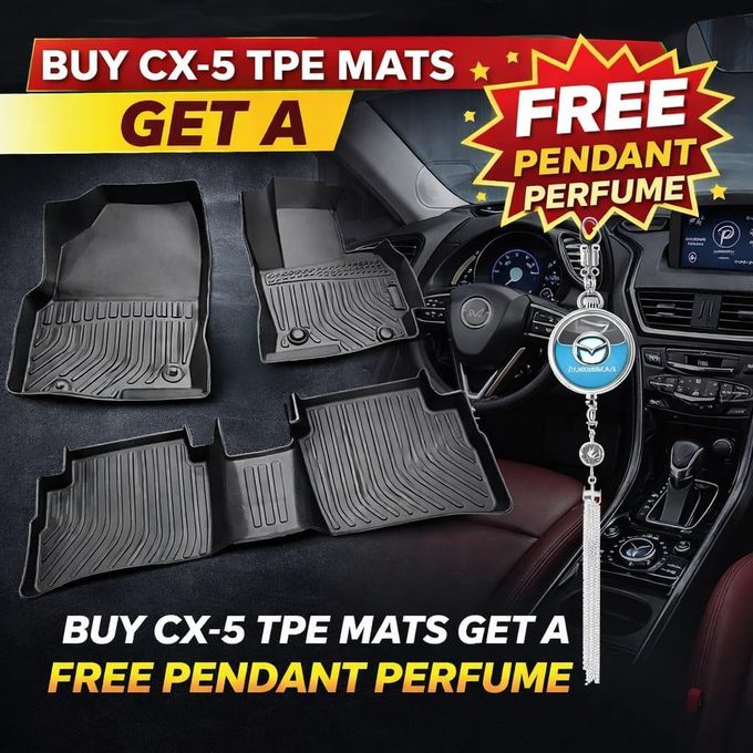 Mazda CX-5 2010–2016 Floor Mats – TPE All-Weather Heavy Duty Car Mats + Free Branded Pendant Perfume