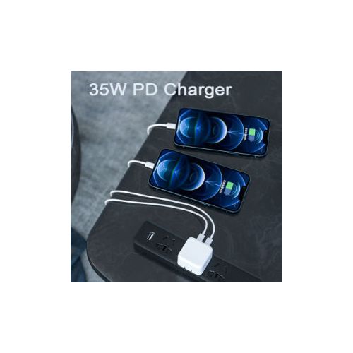 Apple 35W PD Adapter USB-C+C Dual Jack Fast Charge For Apple Iphone 7 8Plus XR XS Max Iphone 13 Pro Max