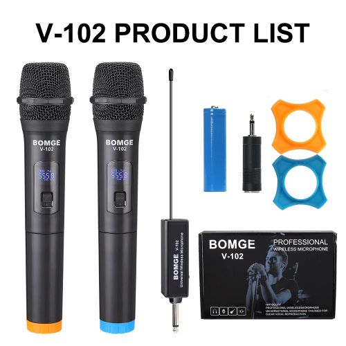 BOMGE Multifunctional Dual Channel Wireless Microphone Cordless