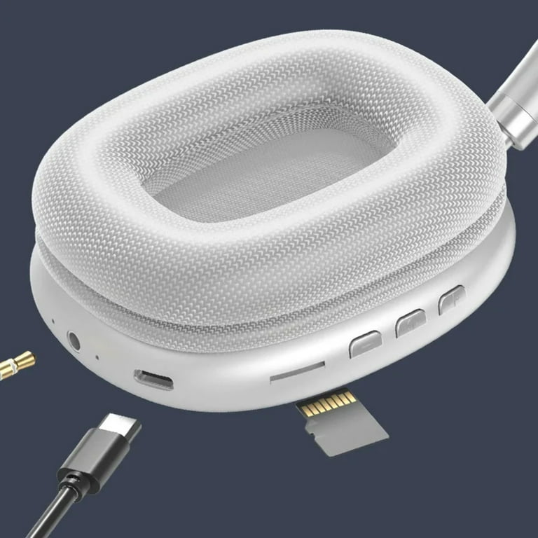 P9 Bluetooth Earphone Wireless Head-mounted Headphone Subwoofer Headset With Micphone For IOS Android Phone - Silver/white