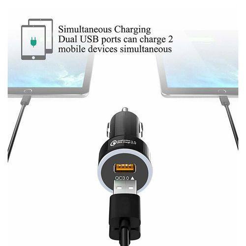 Quick Charge 3.0 + 3.1A Dual USB Port Car Charger Adapter
