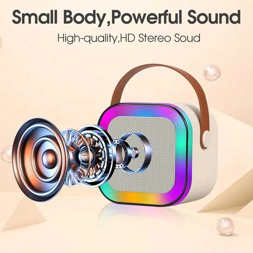 Bluetooth Speaker Microphone Home Karaoke Kit - LED Color Light Surround